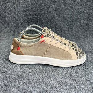 Hey Dude Karina Leopard Print Sneakeres Women's 9 Beige Slip On Comfort Shoes